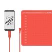 Picture of HUION HS611 5080 LPI Touch Strip Art Drawing Tablet for Fun, with Battery-free Pen & Pen Holder (Red)