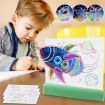 Picture of 3D Painting Fluorescent Plate LED Shining Puzzle Children Graffiti Panel Handwritten Message Board (Grey)