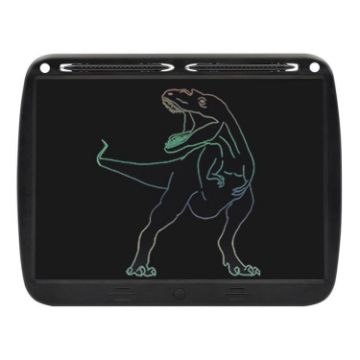 Picture of 15inch Charging Tablet Doodle Message Double Writing Board LCD Children Drawing Board, Specification: Colorful Lines (Black)