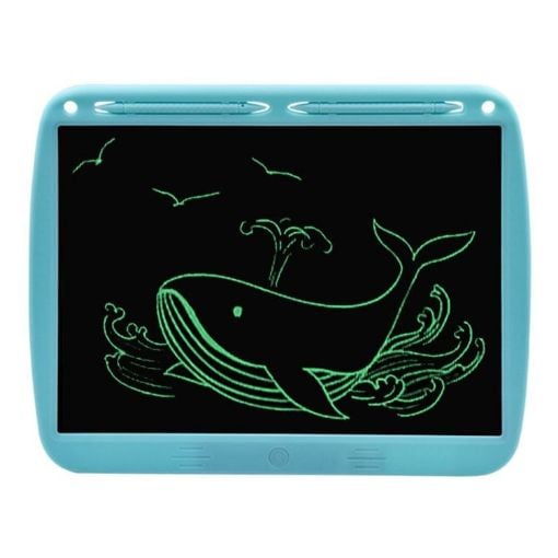 Picture of 15inch Charging Tablet Doodle Message Double Writing Board LCD Children Drawing Board, Specification: Monochrome Lines (Blue)