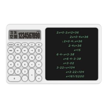 White Office Calculator LCD Handwriting Board with Stand - 1