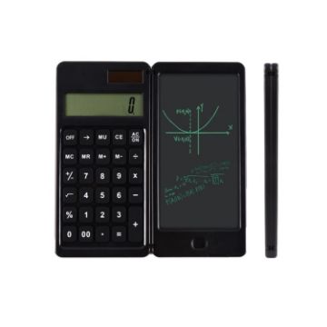 Picture of Solar Calculator Handwriting Board Learning Office Portable Folding LCD Writing Board (Black)