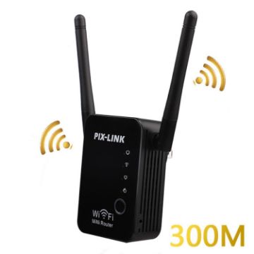 Picture of PIX-LINK 2.4G 300Mbps WiFi Signal Amplifier Wireless Router Dual Antenna Repeater (US Plug)