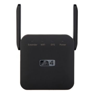 2.4G 300M WiFi Amplifier Long Range Repeater UK Plug Black - 1