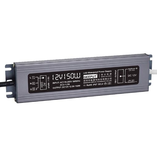 GEEPUT 220V to 12V LED Power Supply Transformer - 12.5A 150W - 1