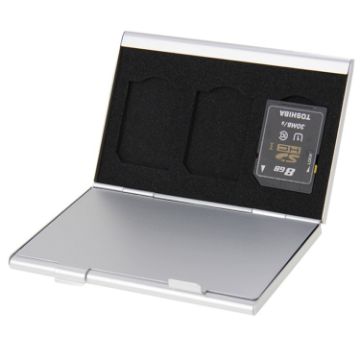 Picture of 2x 3 in 1 Memory Card Protective Case Box for SD Card, Size: 93mm (L) x 62mm (W) x 10mm (H) (Silver)