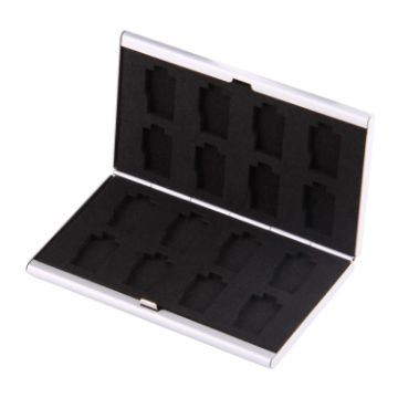 Picture of 16 in 1 Memory Card Protective Case Box for 16 TF Cards (Silver)