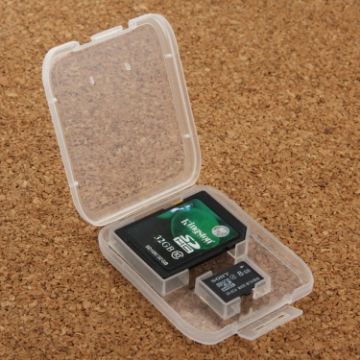 Picture of 100Pcs Transparent Plastic Storage Card Box for SD Card + Micro SD Card (TF Card) (Transparent)
