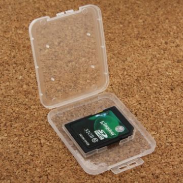 Picture of 100Pcs Transparent Plastic Storage Card Box for Secure Digital Memory Card/SD Card