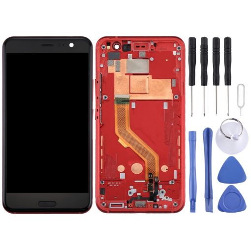 LCD Screen for HTC U11 Digitizer Full Assembly with Frame (Red) - 1