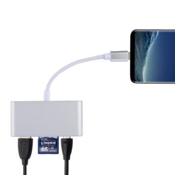 5 in 1 Micro SD + SD + USB 3.0 + USB 2.0 + Micro USB Port to USB-C OTG Adapter - 1