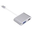 VGA & HDMI to USB-C Hub Adapter - Grey - 3