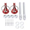 Picture of Universal Carbon Fiber Hood Lock Car Modification Cover Pull-type Engine Lock Pins (Red)