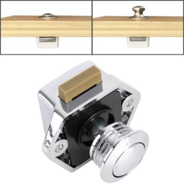 Picture of Press Type Drawer Cabinet Catch Latch Release Cupboard Door Stop Drawer Cabinet Locker for RV/Yacht/Furniture (Chrome)