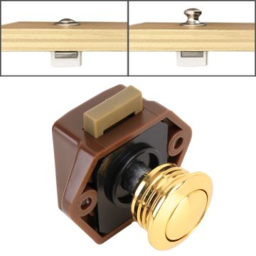 Picture of Press Type Drawer Cabinet Catch Latch Release Cupboard Door Stop Drawer Cabinet Locker for RV/Yacht/Furniture (Gold)