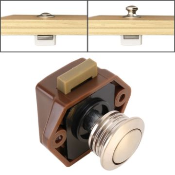 Picture of Press Type Drawer Cabinet Catch Latch Release Cupboard Door Stop Drawer Cabinet Locker for RV/Yacht/Furniture (Brown)