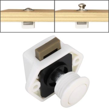 Picture of Press Type Drawer Cabinet Catch Latch Release Cupboard Door Stop Drawer Cabinet Locker for RV/Yacht/Furniture (White)