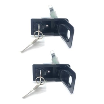Picture of 2 PCS Adjustable Black Paddle Entry Door Latch & Keys Tool Box Lock for Trailer/Yacht/Truck