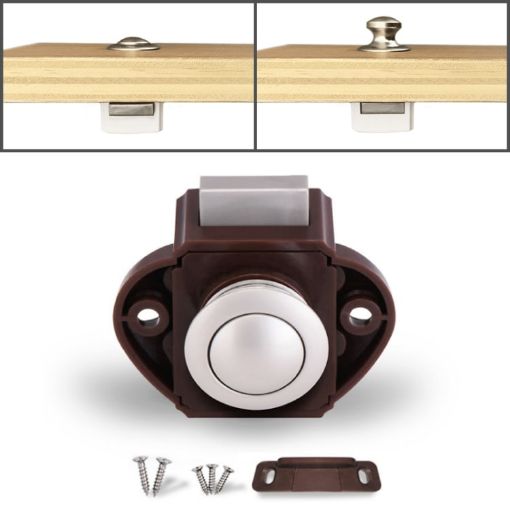 Nickel Press Type Drawer Cabinet Catch Latch - RV/Yacht/Furniture - 1