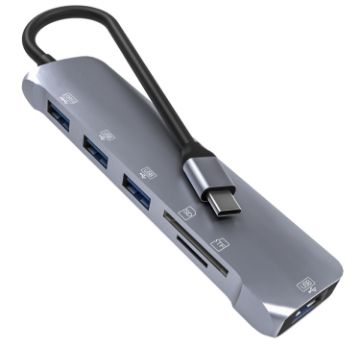 6 in 1 USB-C/Type-C to TF/SD Card Slot + USB 3.0 Adapter - 1