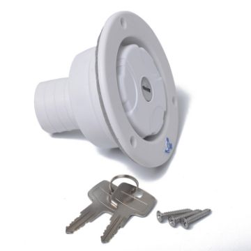 Locking Gravity Water Inlet Fill Dish Hatch Lock - White - 1