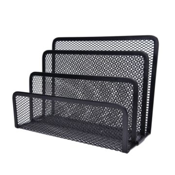 Black Mesh Letter Sorter Tray - Office File Storage Rack - 1