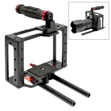 Picture of DEBO DET-08 Camera Cage Handle Kit for SLR Camera 5D2/5D3 (Black+Red)