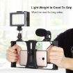 Picture of PULUZ 3 in 1 Vlogging Live Broadcast LED Selfie Light Smartphone Video Rig Kit with Microphone & Tripod Head (Red)