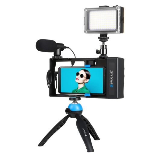 PULUZ 4 in 1 Bluetooth Vlogging Kit with LED Light, Microphone, Tripod for iPhone - 1