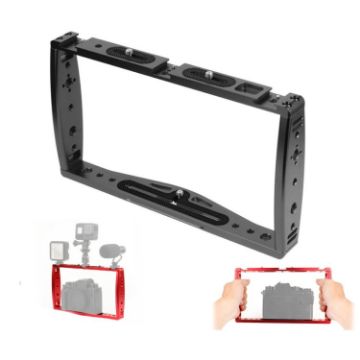 Picture of Diving Dual Handheld Grip Bracket Stabilizer Extension Phone Clamp Camera Rig Cage Underwater Case for GoPro HERO9/8/7, Colour: Black