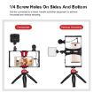 Picture of PULUZ 4 in 1 Vlogging Live Broadcast LED Selfie Fill Light Smartphone Video Rig Kit with Microphone & Tripod for iPhone & Android (Red)