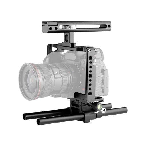 YELANGU C18 Video Camera Cage Stabilizer for Panasonic Lumix - Black - 1