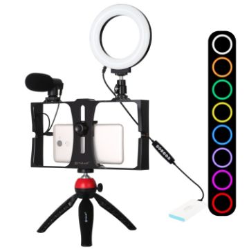 PULUZ 4 in 1 Vlogging Kit with RGBW Ring LED Selfie Light - 1