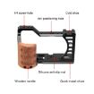 Sony Alpha 7C Camera Cage Stabilizer Rig - PULUZ Wood Handle Metal - 4