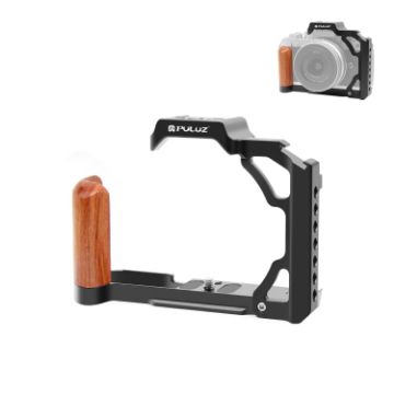 Picture of For Nikon ZFC PULUZ Wood Handle Metal Camera Cage Stabilizer Rig (Black)