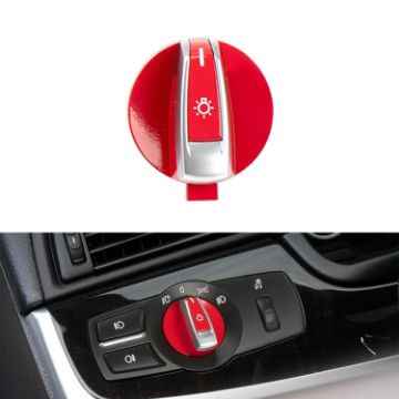 Picture of Car Headlight Switch Button Knob for BMW 5 Series 2010-2017, Left Driving (Red)