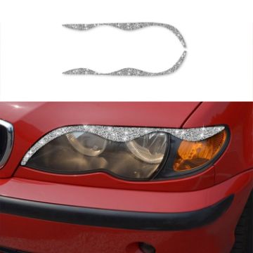 Picture of For BMW Series 3 E46 1999-2004 Car Light Eyebrow Soft Style Diamond Decoration Sticker, Left and Right Drive