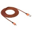 2m Woven Style Micro USB to USB 2.0 Data/Charger Cable - Orange - 2