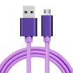 1m 3A Woven Style Micro USB to USB Data/Charger Cable Purple - 1