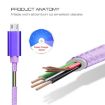 1m 3A Woven Style Micro USB to USB Data/Charger Cable Purple - 3