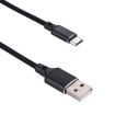 1m 2A USB to Micro USB Nylon Weave Data Sync Charging Cable Black - 2