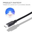 1m 2A USB to Micro USB Nylon Weave Data Sync Charging Cable Black - 4