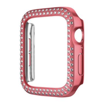 Picture of For Apple Watch Series 3/2/1 38mm Plating Dual-Row Diamond Hollow PC Watch Case (Rose Pink)