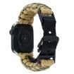 Picture of For Apple Watch SE 2022 44mm Dual-layer Braided Paracord Buckle Watch Band (Khaki Army Green)