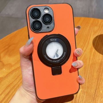 Picture of For iPhone 11 Pro Max Skin Feel Armor Magnetic Holder Phone Case (Orange)