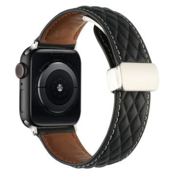 Apple Watch Ultra 2 49mm Leather Watch Band - Black - 1