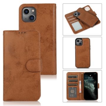 Picture of For iPhone 15 Plus 2 in 1 Detachable Phone Leather Case (Brown)