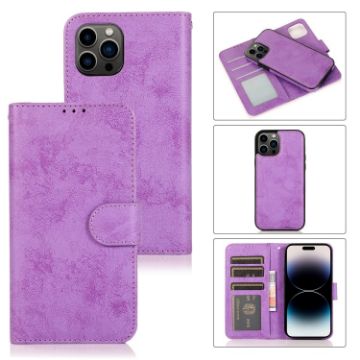 Picture of For iPhone 15 Pro Max 2 in 1 Detachable Phone Leather Case (Purple)