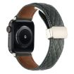 Apple Watch SE 2023 40mm Leather Watch Band - Dark Green - 1