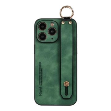 Picture of For iPhone 11 Pro Lambskin Wristband Holder Phone Case (Green)
